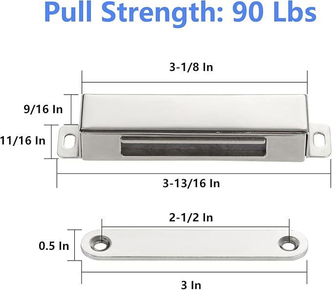 Heavy Duty Pivot Hinge Set with Magnetic Door Catch for Wood Door, HBL' Hidden Door Hinge for Secret Door, Swing Door, with 360 Degree Rotation, Invisible Pivot Door Hardware for Bookshelf.