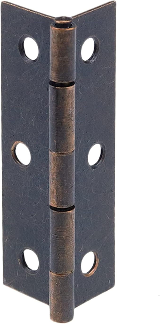 T Tulead Small Box Hinges Iron Door Hinges Furniture Hardware Hinge Heavy Duty 2.4"x1.5", Red Bronze, 10PCS with Mounting Screws