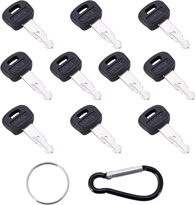 Aree 10PCS Kubota Key 459A RC411-53933 RC461-53930 Replacement for Ku-bota Mini Excavator Backhoe Skid Steer Track Loaders KX91-3 U15 U17 U25S U35 L39 L45 L47 L48 SVL75 SVL90 (10 Kubota Keys)