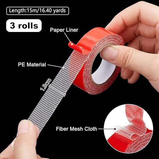 OLYCRAFT 3 Rolls 15m/16.4 Yards Red Bookbinding Tape 0.7 Inch Wide Double Sided Adhesive Book Repair Tape Book Hinging Repair Tape for Repairing Binding of Old Books Bookbinding Supplies