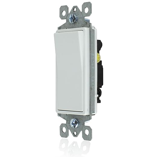 Faith 3-Way Decorator Paddle Wall Light Switch, 15A 120/277V, On/Off Rocker, White