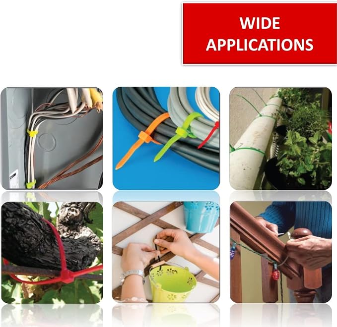 Kable Kontrol Orange Zip Ties 11 Inch 100 Pcs, 50 Lbs Tensile Strength, Self-locking Nylon Colored Cable Ties Wire Wraps for Indoor or Outdoor Use