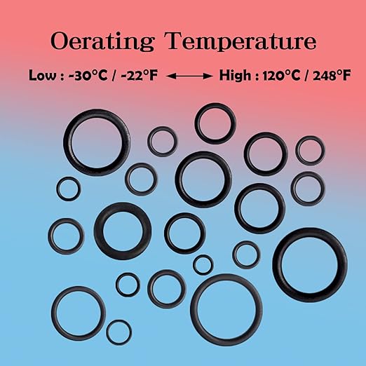 ZDBB 1280 Pcs 24 Size Rubber O-Ring Assortment Kit with Pick and Hook Set for Pressure Washer Faucet Plumbing OD 6mm-28mm