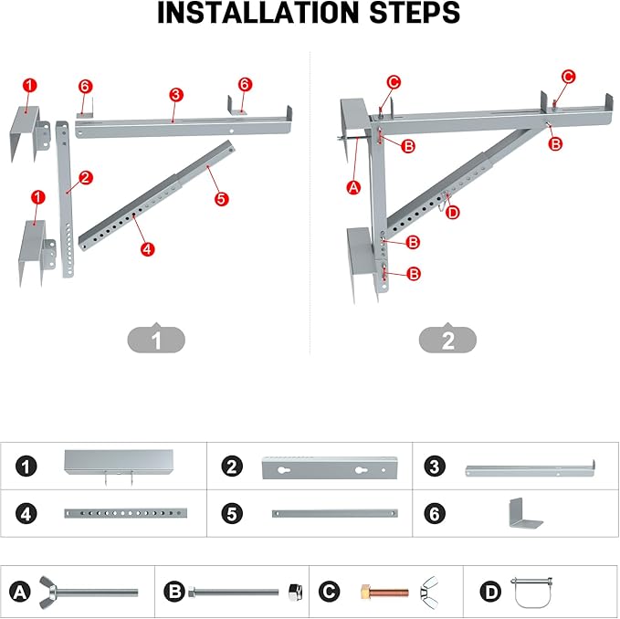New Upgraded Adjustable Ladder Jacks 2 Pack for Scaffolding Platform, Two-Rung Short Body Extension Ladder Jack Scaffold Bracket, Silver Ladder Platform Accessories Ladder Jack Part for Working Stage