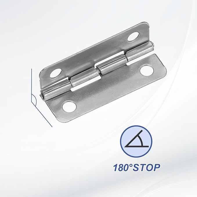 MECCANIXITY Small Butt Hinges 1-1/2 Inch Mini Jewelry Box Hinge with Screw for Jewelry Wooden Boxes Cabinet Drawer Doors Gate (Silver Tone, Pack of 12)