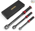 AEROFORCE 1/4 & 3/8 & 1/2-inch Drive Click Torque Wrench, 3Pcs Torque Wrench Set 4-20Ft.lb, 5-45Ft.lb, 15-165Ft.lb 72-Tooth Dual Scale for Bike, Moto, Car Repair