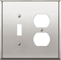 ENERLITES Combination Toggle Switch and Duplex Receptacle Metal Wall Plate, Stainless Steel 201 Outlet Cover, Corrosion-Resistant, Mid-Size 2-Gang 4.88" x 4.92", 771121M-PC, Polished Chrome