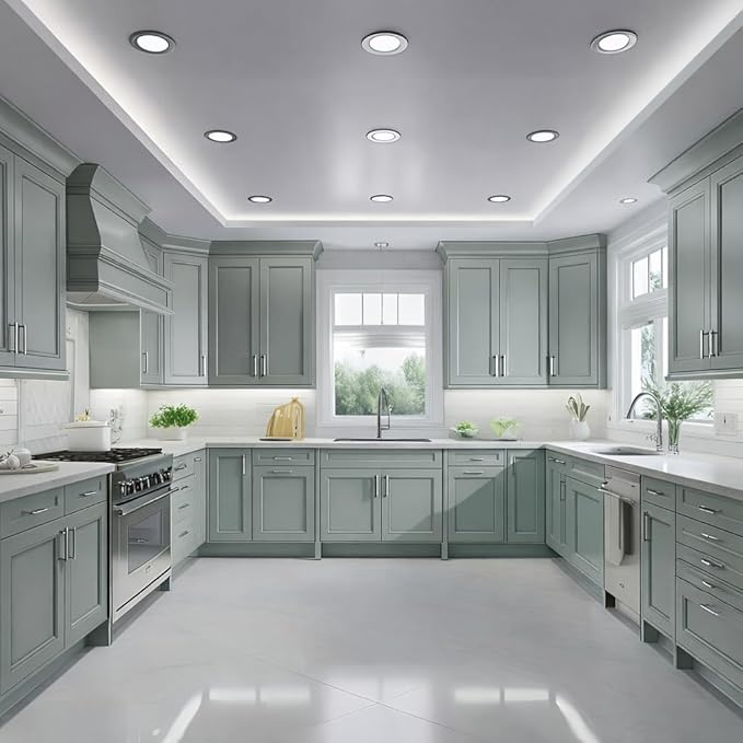 ALL-IN-ONE Paint by Heirloom Traditions, London (Muted Green), Gallon - Durable cabinet and furniture paint. Built in primer and top coat, no sanding needed. Includes our 30 featured color card.