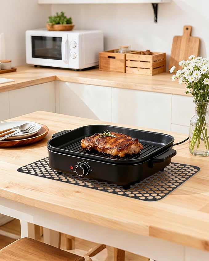 Kitchen Sink Mat 28 x 15in Silicone Sink Mat Non Slip Sink Protector for Farmhouse Kitchen Black