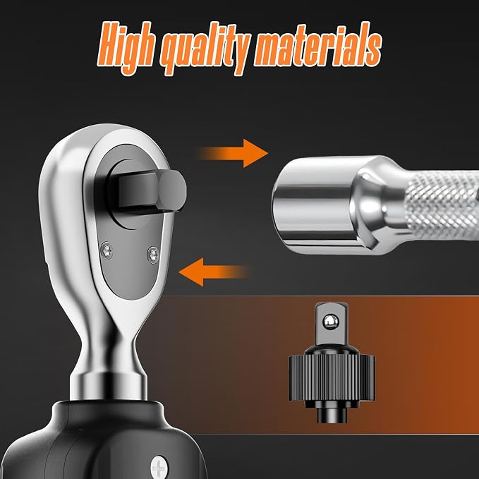 Digital Torque Wrench 0.44-8.8 Ft.lb/0.6-12 Nm, 1/4" Drive In lb Torque Wrench Set with Buzzer & LCD Indicator Electronic Rachet Torque Wrench for Bike Motor Car Auto Repair