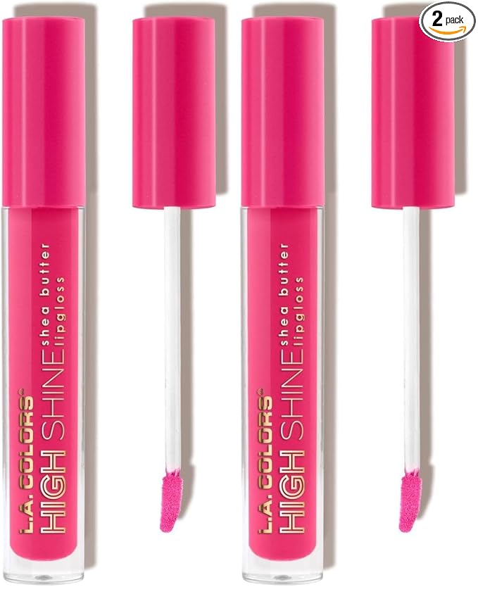 L.A. COLORS High Shine Lipgloss, Flaunt CLG938 (Pack of 2)
