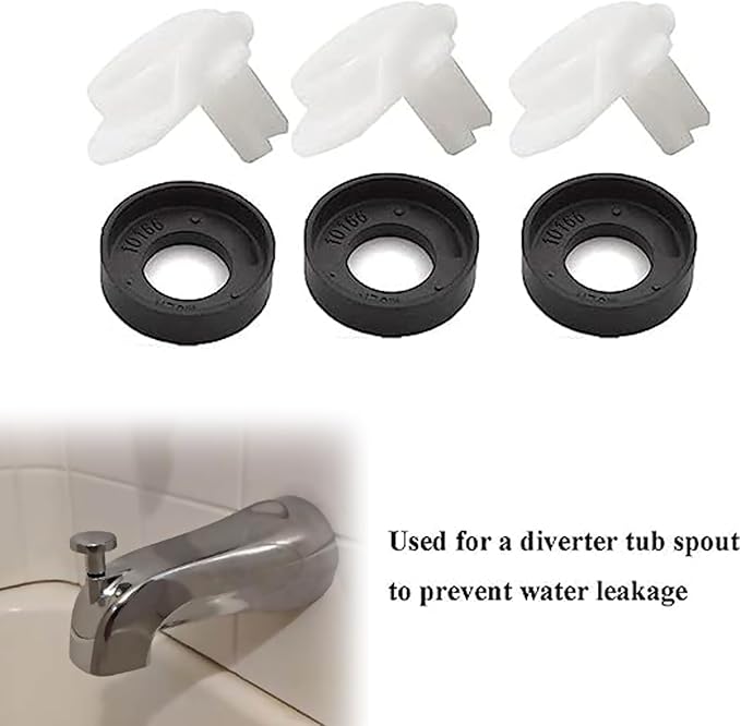 3PCS 101237 OEM for Moen Cup Seal & Diverter Gate for Plumbing Fixture or Faucet, 3800 Tub Spout Replacement Part