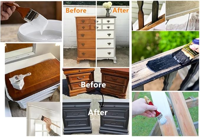 Non-Toxic Furniture Paint Vintage Chalk Paint for Wood/Metal/Glass, Indoor/Outdoor Use No Sanding & Primer Needed Matte Finish Cabinet Paint, Waterbased | Acrylic | Crafts for DIY Projects 4oz/118ml