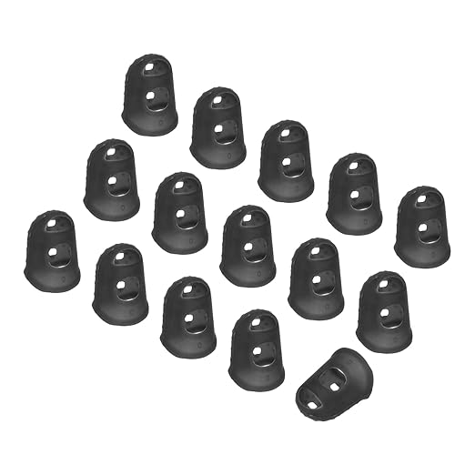 PATIKIL Finger Tip Covers Cots, Black Silicone Finger Protectors Gloves Breathable Reusable Fingertip Caps with Air Holes for Dry Skin Finger Cracking, XS, 15 Pcs