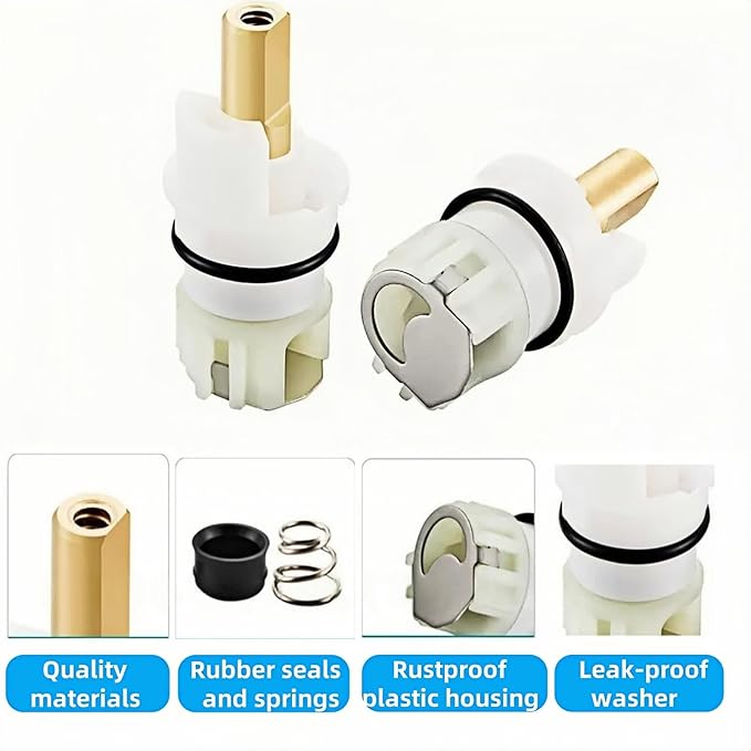 RP25513 faucet stem assembly Replacement Kit,for Delta two handle Faucet Repair Kit,Includes RP24096 Cartridge RP4993 Seat and Spring RP24097 Turn stop1/4, 2 Pack