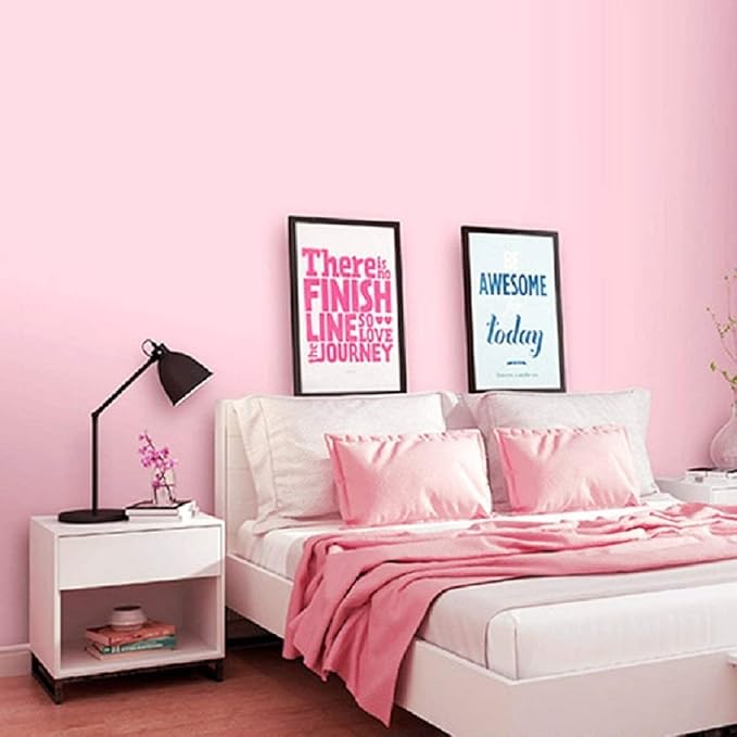 Pink Self-Adhesive Wallpaper Film Stick Paper Easy to Apply | Peel and Stick Wallpaper Shelf Liner Table and Door Reform Wall paper