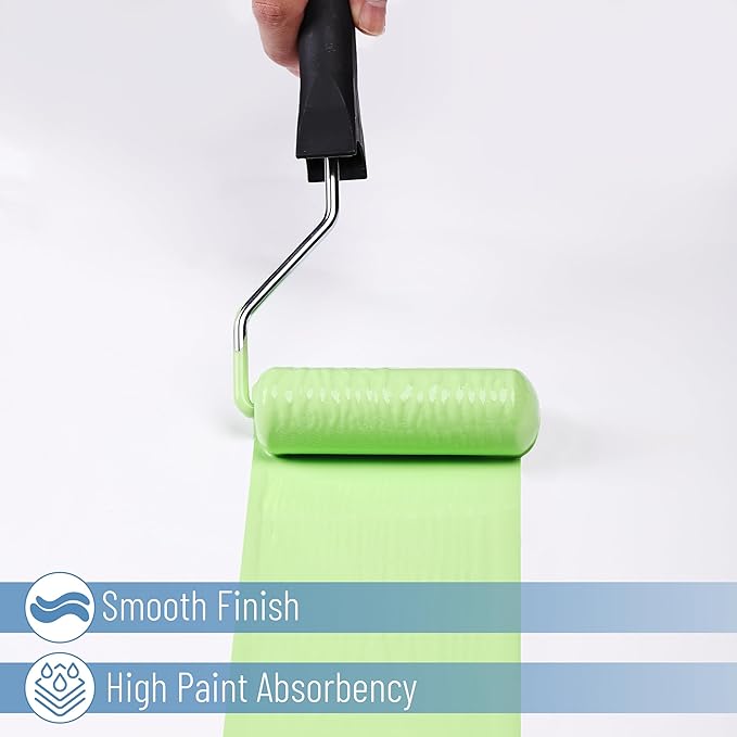 Bates- Paint Roller 4 Inch Paint Roller Frame with 2 Foam Covers