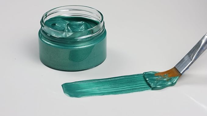 DGAGA Metallic Acrylic Paint,Metallic Green Paint,1.69 OZ/Jar,Chalk Paste Paints,Metalli Paste for Crafts Color-shifting Glass Paints,Blendable,Painting on Rocks,Wood,Canvas,Fabric,Ceramic
