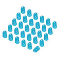 PATIKIL Finger Tip Covers Cots, Light Blue Silicone Finger Protectors Gloves Breathable Reusable Fingertip Caps with Air Holes for Dry Skin Finger Cracking, L, 30 Pcs