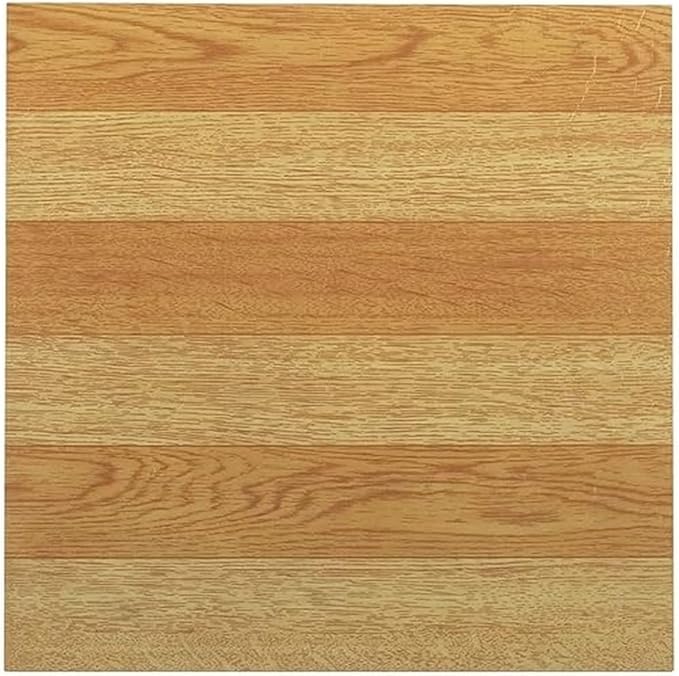 Tivoli Self Adhesive Vinyl Floor Tiles, 45 Tiles - 12" x 12", Light Oak Plank-Look - Peel & Stick, DIY Flooring for Kitchen, Dining Room, Bedrooms, Basements & Bathrooms by Achim Home Decor