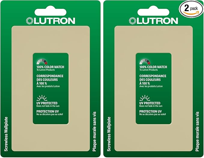 Lutron Claro 1 Gang Decorator/Rocker Wallplate, Gloss, Ivory (1-Pack) | CW-1-IV (Pack of 2)