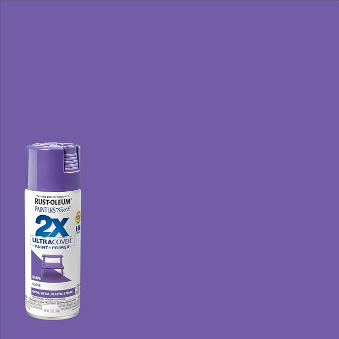 Rust-Oleum 334033 Painter's Touch 2X Ultra Cover Spray Paint, 12 oz, Gloss Grape (Pack of 4)