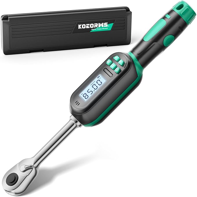 1/2 Inch Drive Digital TorqueWrench, 5.02-99.57Ft.lb/6.8-135N.m, Electronic Torque Wrench with Preset Value, Buzzer & LED Indicator, ±2% Accuracy Torque Wrench for Bike, Motorcycles