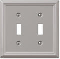 Amerelle 149TTBN Chelsea Steel Double Toggle Wallplate, Brushed Nickel Wall Plate
