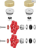 Jingzan 2 Sets Outdoor Faucet Repair Kit, ASSE 1019-A Vacuum Breaker and Handle Replacement Kit, Compatible with Anti-Siphon Frost-Free Sillcock Valves & Wall Hydrant (2 Sets Repair Kit)