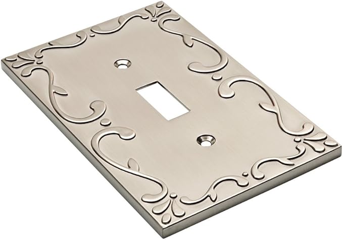 Franklin Brass Classic Lace (1-Pack) Decorative Light Switch Cover Brushed Nickel 1-Gang Wall Plate Switch/Toggle Plate Guards Electrical Outlet Covers W35070-SN-C