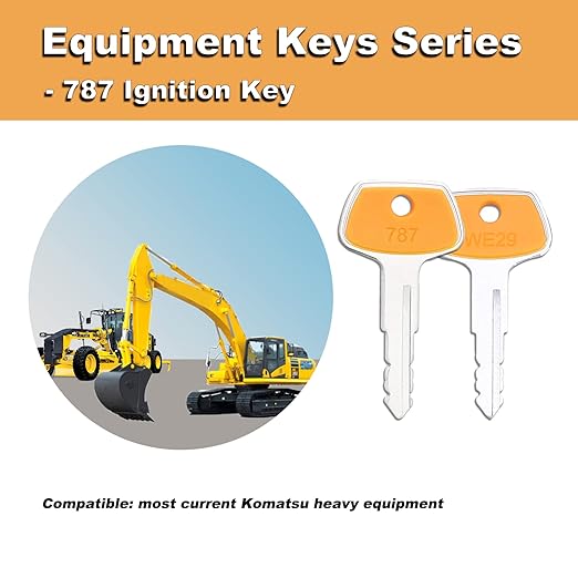 787 Komatsu TR261434 Multi-Purpose Heavy Equipment Key for Excavators, Dozers, Loaders and Backhoes, Pack of 10