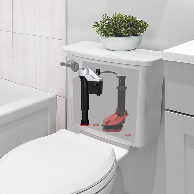 Korky Standard 2-Inch Complete Toilet Repair Kit with Brushed Nickel Simple Style StrongARM Toilet Handle and Lever