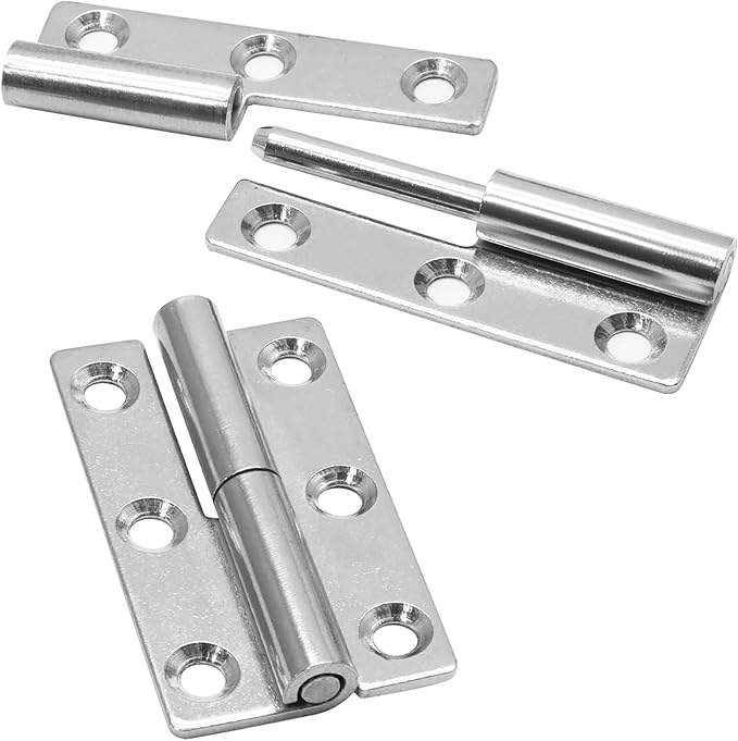 Bonsicoky 4 Pcs Stainless Steel Left Lift-Off Hinges, 2.5 Inch Detachable Slip Joint Small Flag Hinges with Screws