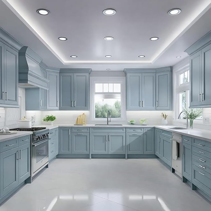 ALL-IN-ONE Paint by Heirloom Traditions, Santorini (Slate Blue), 8oz Sample - Durable cabinet and furniture paint. Built in primer and top coat, no sanding needed. Includes our 30 featured color card.