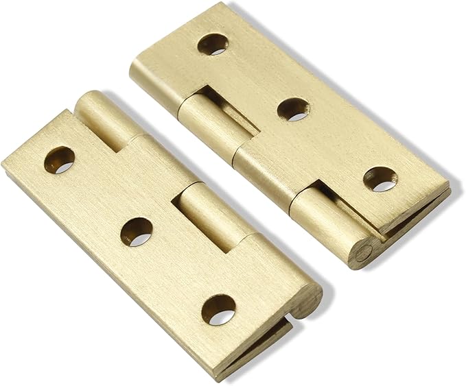 Murtenze 8 Pcs Mini Solid Brass Cabinet Hinges, Small Box & Drawer Butt Hinges