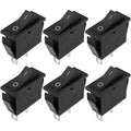 2 Pin 2 Position Boat Shaped Rocker Switch, KCD3-101 ON/Off Snap in Toggle Switch, AC 250V/15A 125V/20A Red Rocker Switch Toggle for Car Auto Boat Household Appliances (Black 6 Pack)