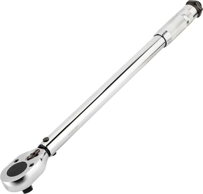 Powerbuilt Micrometer Torque Wrench, 1/2-Inch Drive, Reversible Ratchet Clicks, Lockable, 30 to 150 Foot Pound Range - 644999