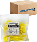 Kable Kontrol Write-On Flag Identification Zip Ties 6 Inch 5000 Pcs Yellow | Cable Markers 1‑7/8" x 1‑1/8" Writable Wide Flag Self‑Locking Nylon Marker Cable Ties for Cable Labeling