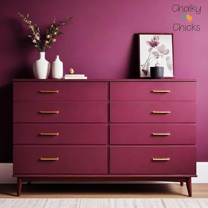 Chalky Chicks 8 Fl Oz Matte Logan Berry (Plum) Chalk Paint for Furniture Without Sanding - No Prep Furniture Paint No Sanding All in One for Crafts, Wood, Walls, Cabinet, Metal, Dresser, Farmhouse