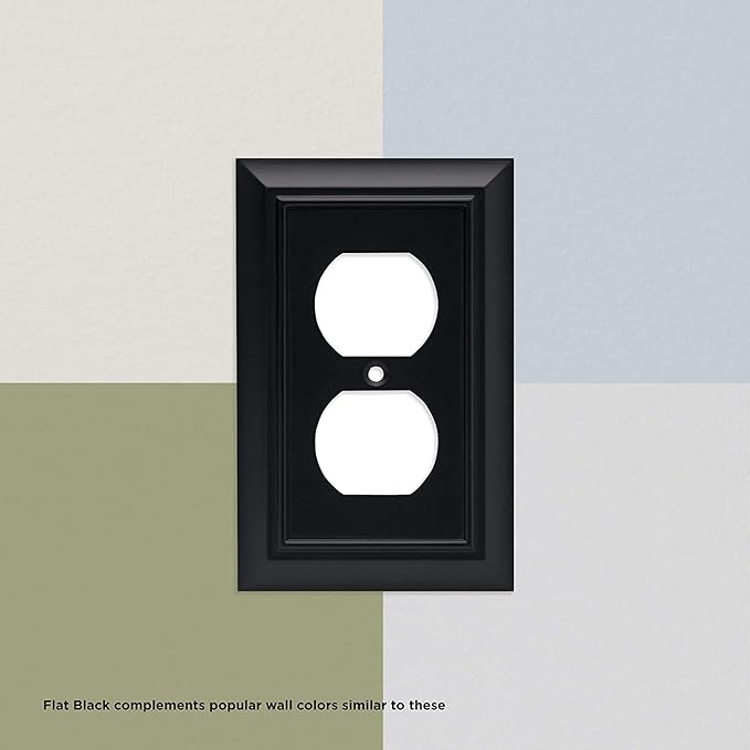 Franklin Brass Architectural (1-Pack) Single Switch/Duplex Combo Matte Black 2-Gang Combination Wall Plate Electrical Outlet Covers 64213