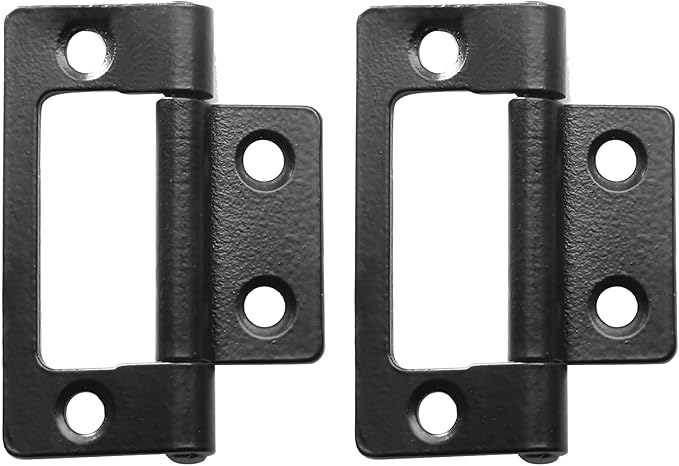 Biaungdo 12 Pack 2Inch x 1Inch Non-Mortise Door Hinge, Cabinet Vintage Furniture Hardware Antique Door Hinge for Wooden Cases, Cabinets, Gift Boxes, Tool Box, Jewelry Boxes (Black)