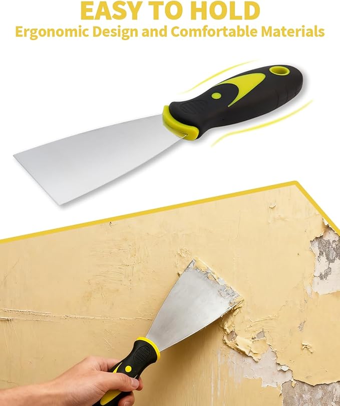 5 PCS Putty Knife, 2 Inch Spackle Knives, Stainless Steel Paint Scraper for Repairing Drywall, Removing Wallpaper, Mud, Plaster Scraping, Applying Putty