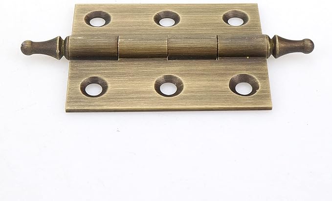 Mcredy Door Hinges 2 Inch Retro Bronze Loose Pin Cabinet Box Hinges with Ball Finials for Gate Shed Window Doors Hardware Office Home, 2 Packs