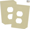 ENERLITES SI8821-I Duplex Outlet Receptacle Cover, Screwless Wall Plate, Standard Size, 1-Gang 4.68" x 2.93", Unbreakable Polycarbonate Thermoplastic, UL Listed, SI8821-I-10PCS, Ivory, 10 Pack