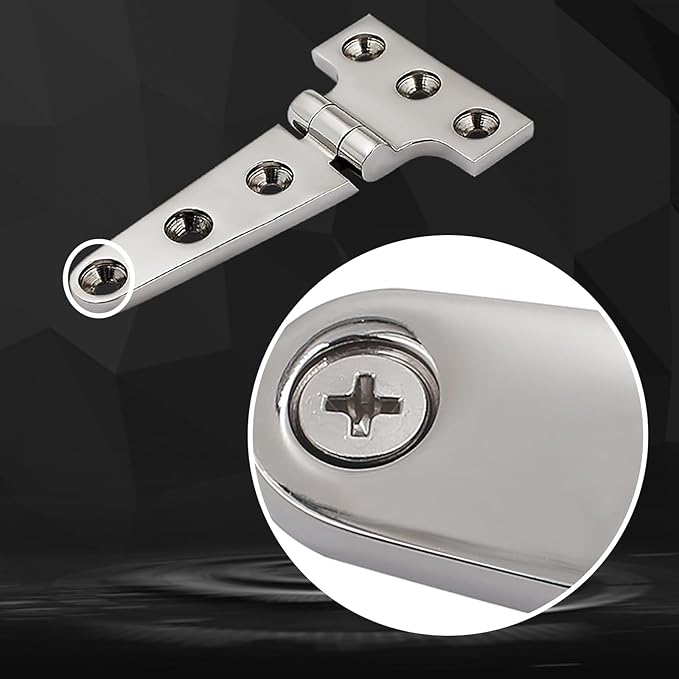 316 Stainless Steel T Hinges Marine Grade 4'' x 2" Heavy Duty Boat Hatch Hinge (100 mm X 54 mm) 4 Pack Casting Cabinet Hardware Door Hinge with Screws