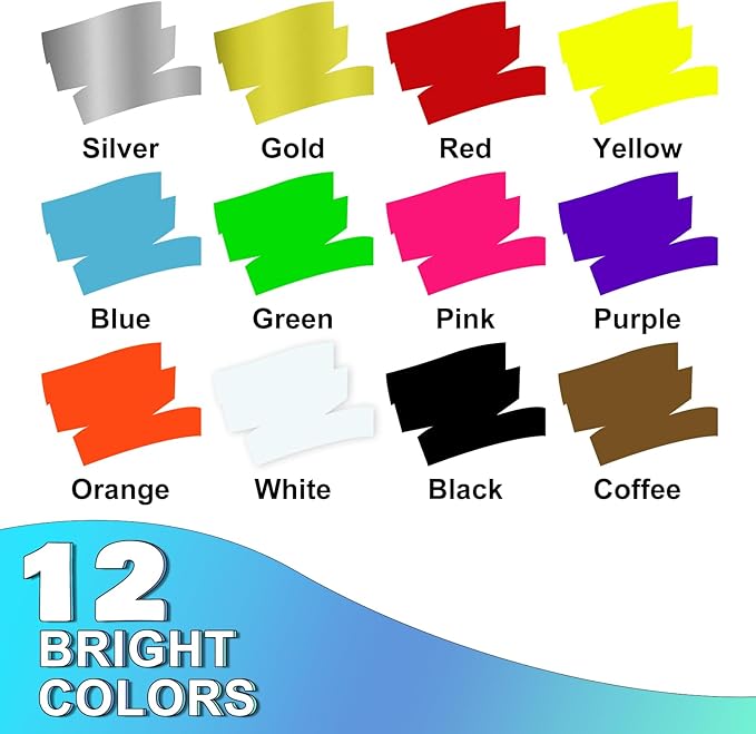 FansArriche Jumbo Chalk Markers Bulk, 15mm Window Markers for Glass Washable, 12 Colors Liquid Chalk Marker Erasable for Chalkboard, Blackboard, Car, 2-Pack