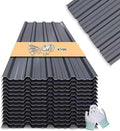 Metal Roofing Panels - 12Pcs Waterproof Heavy Duty Metal Roof Panels Corrugated Metal Siding for Roofs Carports Tool Sheds Patio Porch Pergola, Easy to Install Grey, 50.78x17.7in