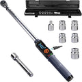 Goseek Upgraded Rechargeable Digital Torque Wrench, 12.5-250.7Ft-lbs/17-340Nm, 1/2'' Drive Electric Torque Wrench Set with Buzzer & LED & Vibration for Car Motor Tires Auto Repair