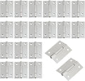 MY MIRONEY 20PCS Stainless Steel Folding Hinges 2 Inch Cabinet Door Hinge Home Furniture Hardware Butt Hinge for Wooden Box, Door and Window, DIY Projects