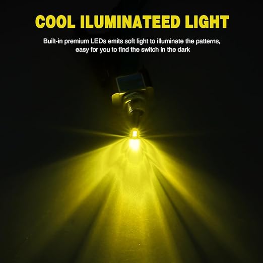 Nilight 5PCS LED Toggle Switch ON Off 12V 30A Yellow Lighted Metal Heavy Duty SPST 3 Pin Rocker Switches 12mm Mounting Hole for Automotive Cars Trucks Boats Racing Cars